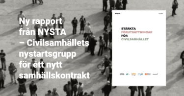 Nu släpps NYSTA-rapporten: "Stärkta förutsättningar för civilsamhället"