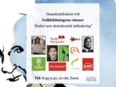 Onsdag 20/10 deltar Vänd oss inte ryggen på Demokratifrukost #18