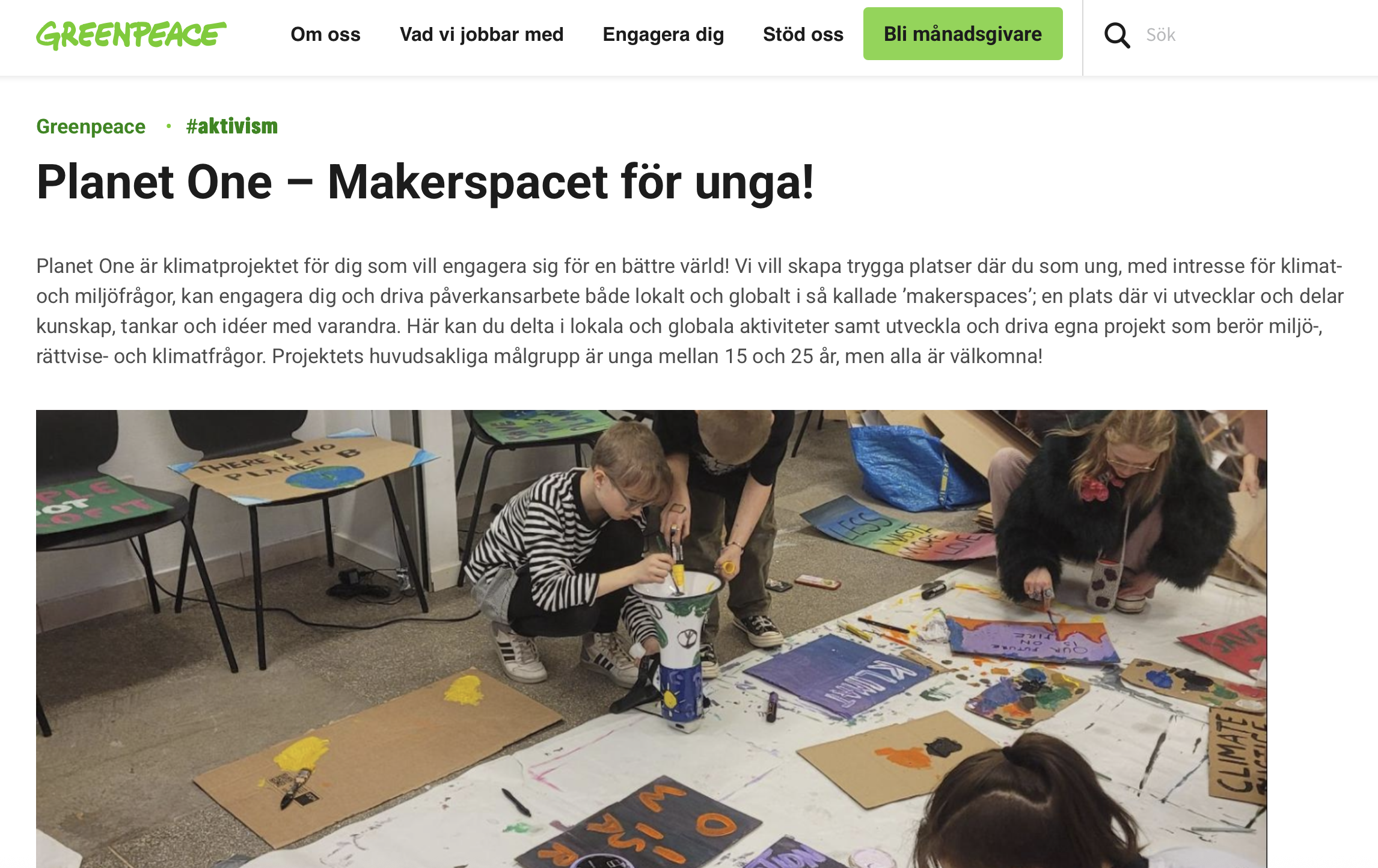 Planet One – Greenpeace Sweden