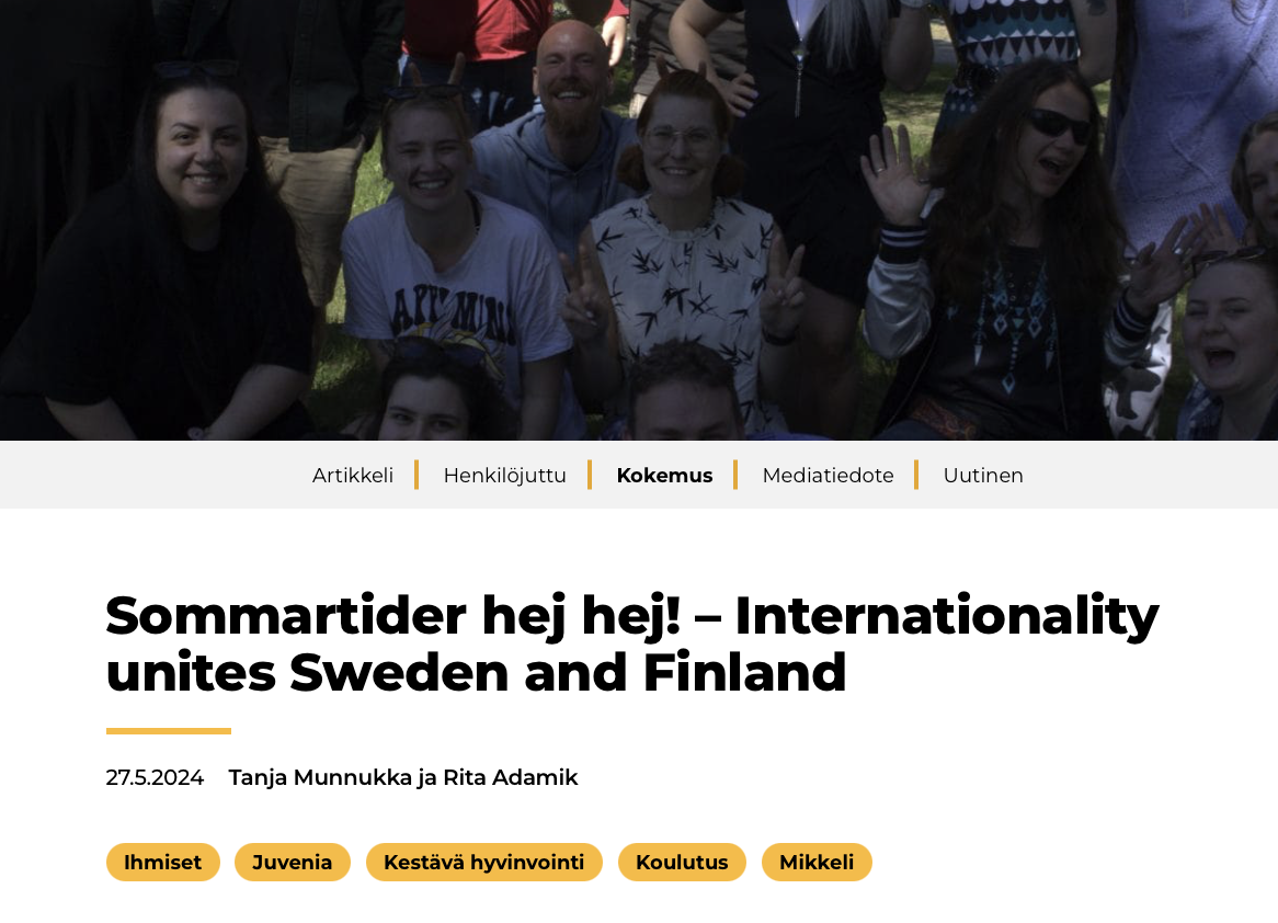 Sommartider hej hej! – Internationality unites Sweden and Finland
